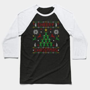 Cheerleader Cheery Cheer Ugly Christmas Sweater Party Shirt Baseball T-Shirt